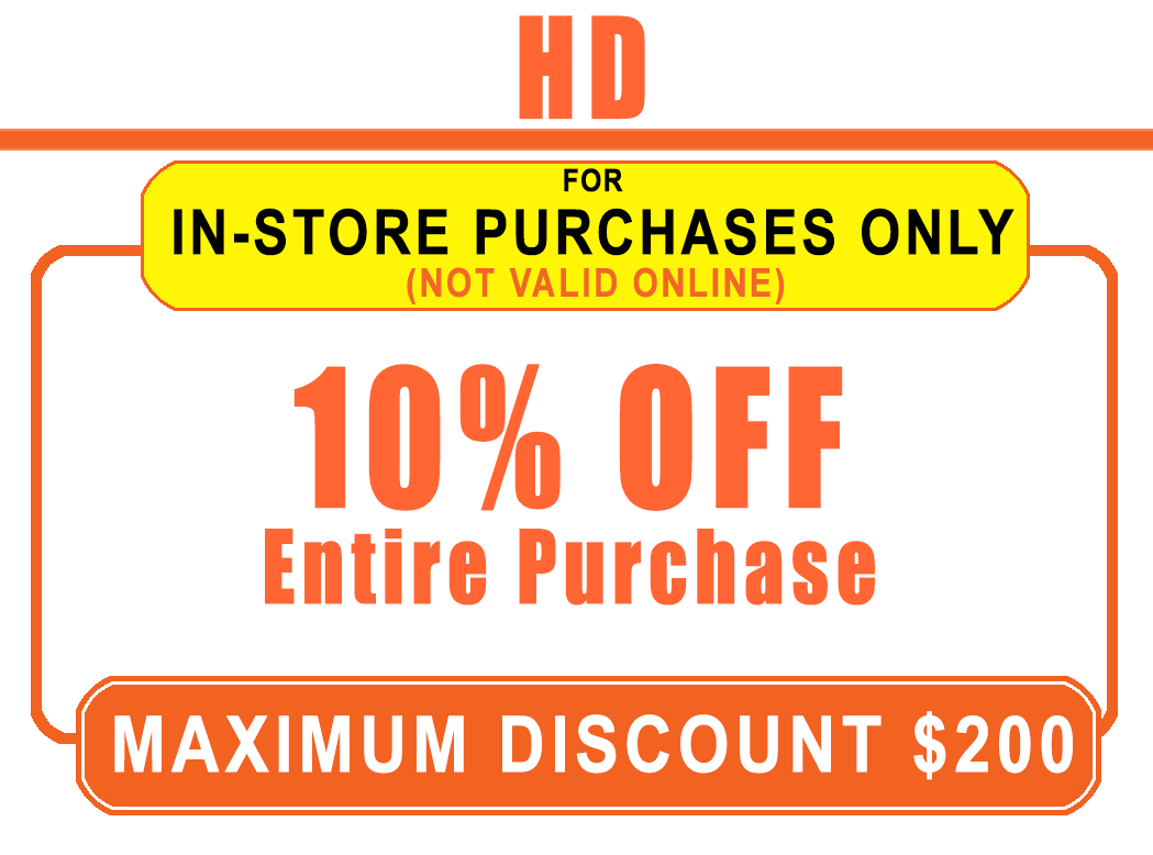 Home Depot 10% OFF - INSTORE USE ONLY