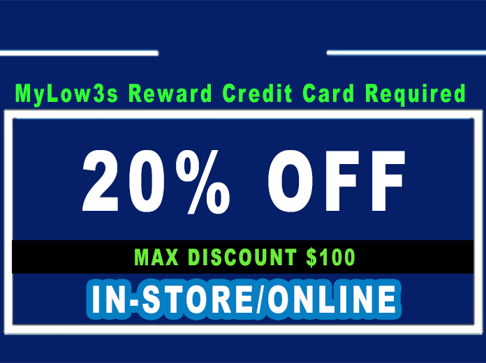 Low3s 20% OFF - INSTORE or ONLINE (MYLOW3S REW. CARD REQUIRED)