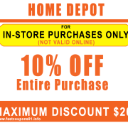 instore home depot 10% off